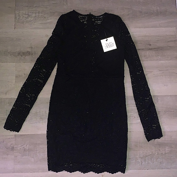 Black Lace Dress with Glitter - Picture 1 of 5